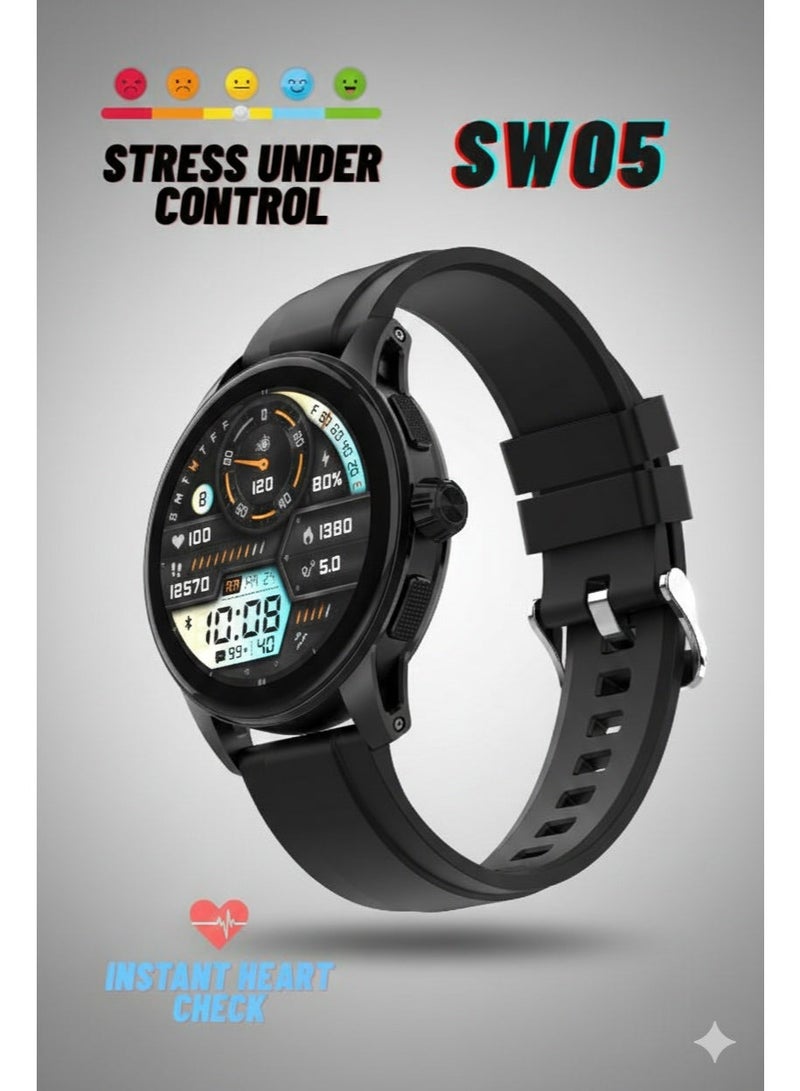 LDNIO ساعة ذكية مع مراقبة معدل ضربات القلب والأكسجين في الوقت الحقيقي، مراقبة صحة النوم، أوضاع رياضية احترافية وتتبع نوم ذكي بتصميم مقاوم للماء من سبائك الزنك الفاخرة. - Image 1